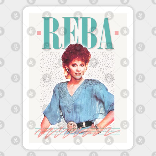 Reba // Vintage Faded 80s Style Fan Design Magnet by DankFutura